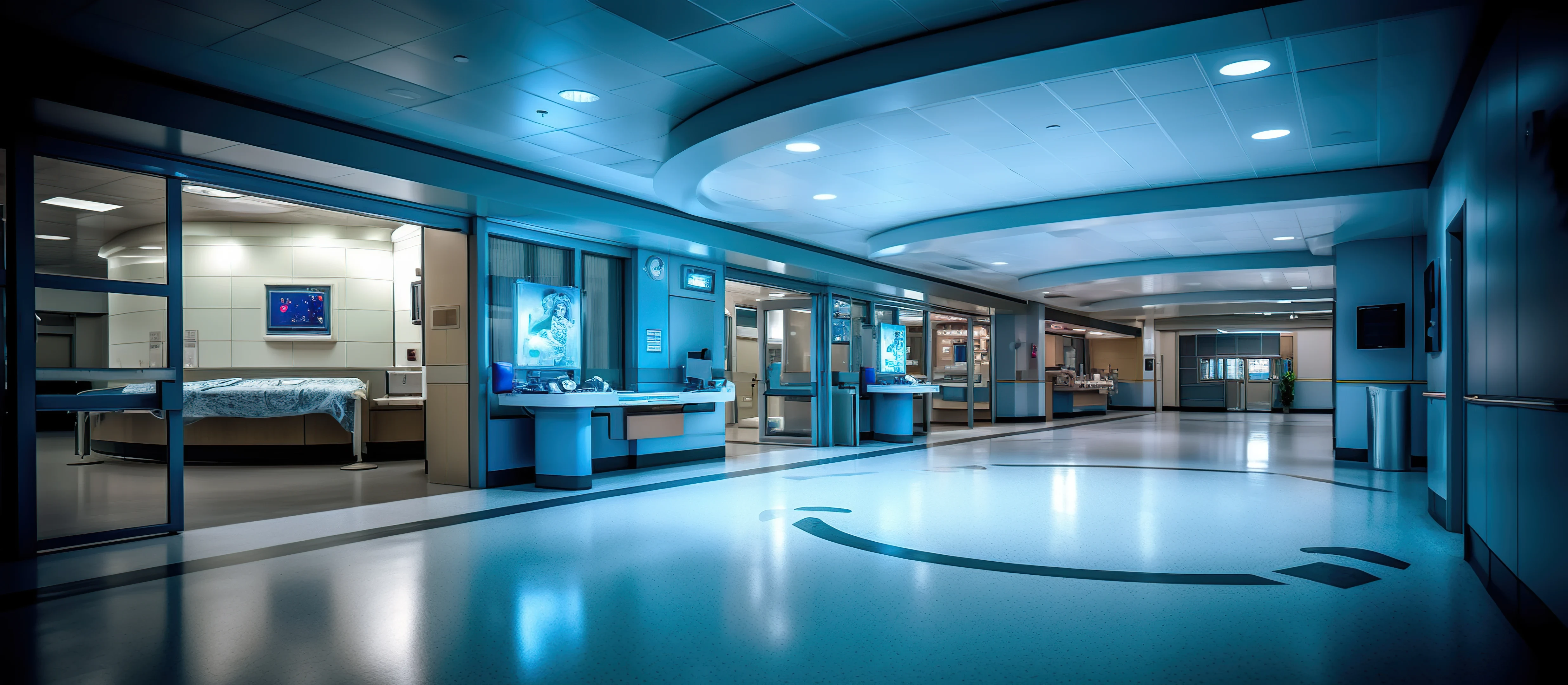 Modern hospital building and medical facility